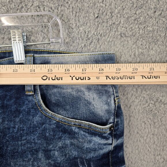 Southpole Men's Moto Skinny Jeans Blue Distressed Acid Wash Size 36x32 - Picture 12 of 16